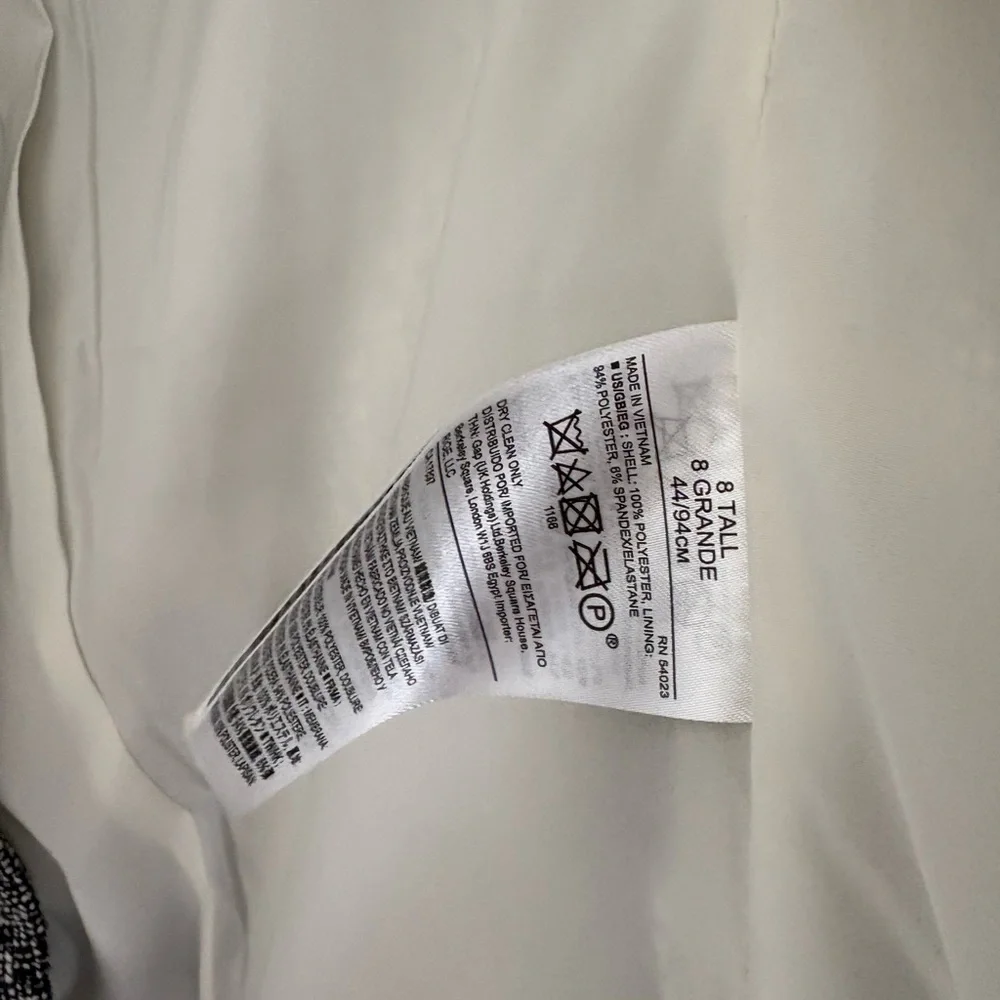 Banana Republic Navy and White Tweed Fringe Zip Jacket - Picture 7 of 11